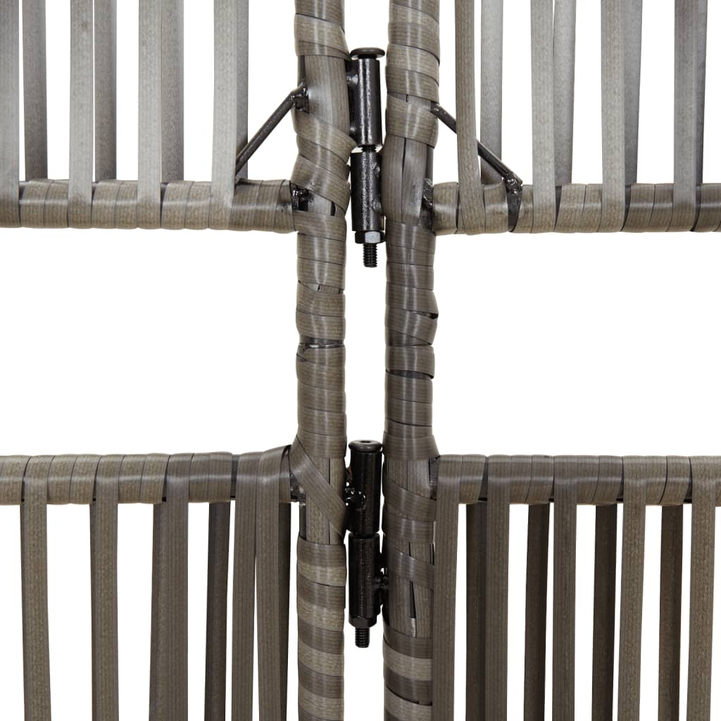 Divisorio per Ambienti a 6 Pannelli Grigio in Polyrattan | homemem39