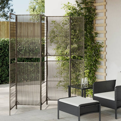 Divisorio per Ambienti a 6 Pannelli Grigio in Polyrattan - homemem39