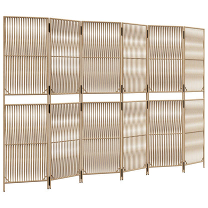 Divisorio per Ambienti a 6 Pannelli Beige in Polyrattan | homemem39
