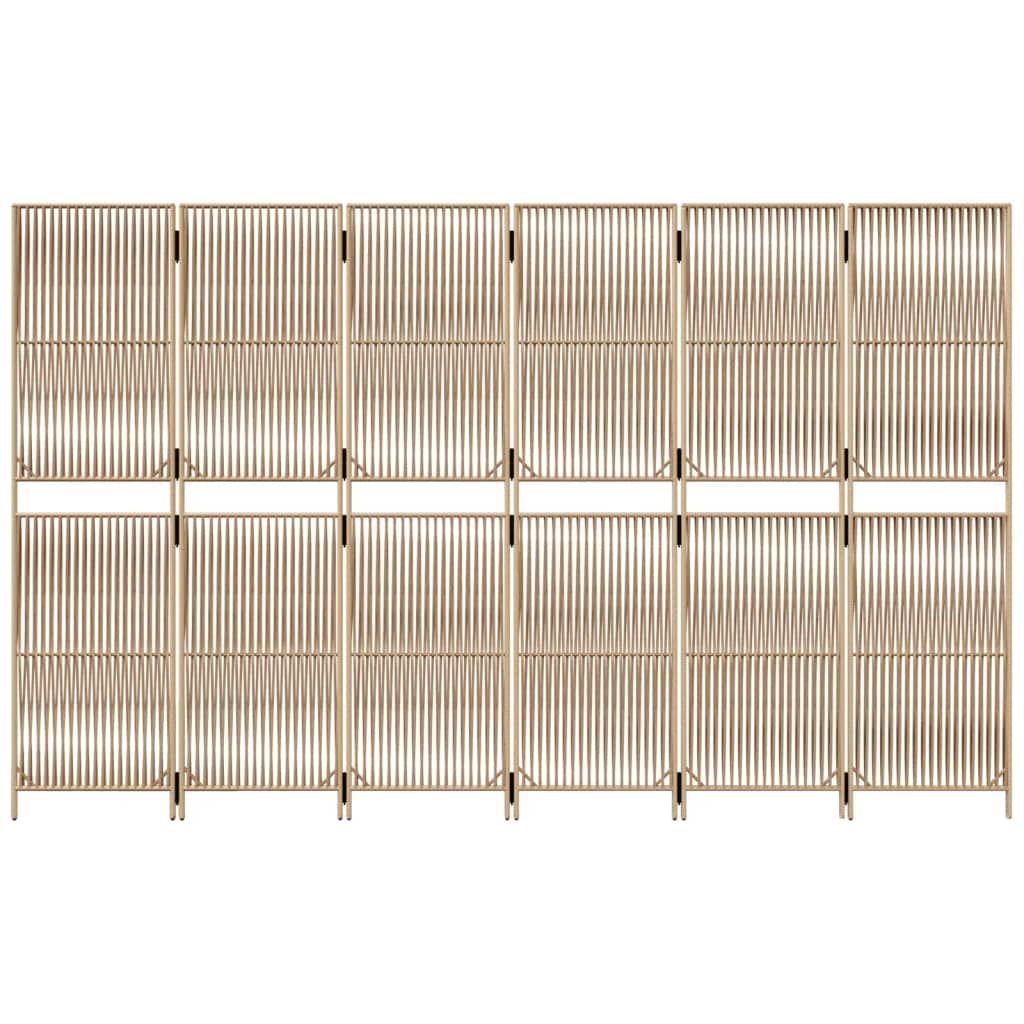 Divisorio per Ambienti a 6 Pannelli Beige in Polyrattan - homemem39