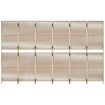 Divisorio per Ambienti a 6 Pannelli Beige in Polyrattan - homemem39