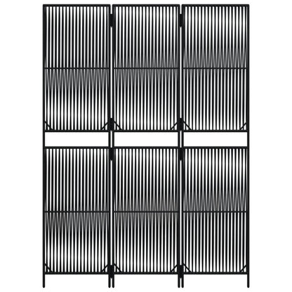 Divisorio per Ambienti a 3 Pannelli Nero in Polyrattan | homemem39