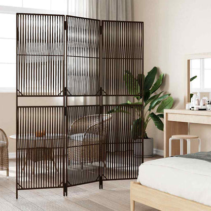 Divisorio per Ambienti a 3 Pannelli Marrone in Polyrattan | homemem39