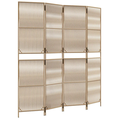 Divisorio per Ambienti a 4 Pannelli Beige in Polyrattan - homemem39