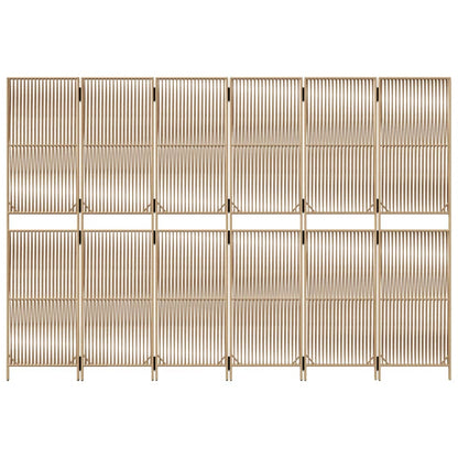 Divisorio per Ambienti a 6 Pannelli Beige in Polyrattan - homemem39
