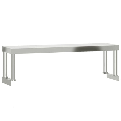 Tavolo Lavoro Cucina con Ripiano 110x55x120 cm Acciaio Inox | homemem39