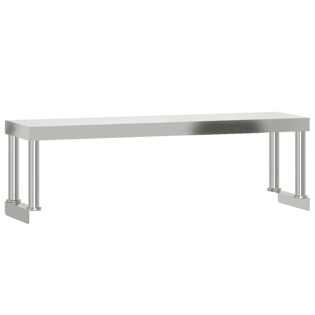 Tavolo Lavoro Cucina con Ripiano 110x55x120 cm Acciaio Inox - homemem39