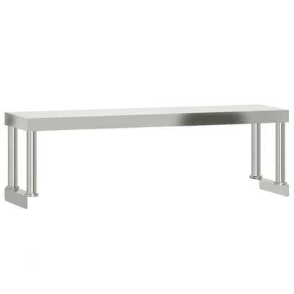 Tavolo Lavoro Cucina con Ripiano 110x55x120 cm Acciaio Inox - homemem39