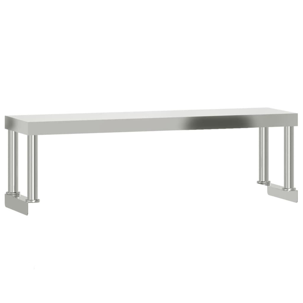 Tavolo Lavoro Cucina con Ripiano 110x55x120 cm Acciaio Inox | homemem39