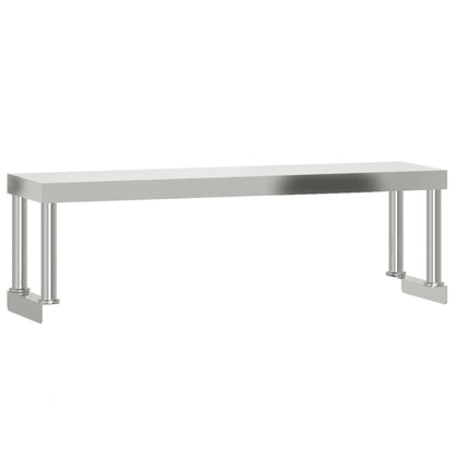 Tavolo Lavoro Cucina con Ripiano 110x55x120 cm Acciaio Inox | homemem39