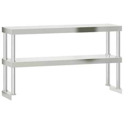 Tavolo Lavoro Cucina con Ripiano 110x55x150 cm Acciaio Inox | homemem39