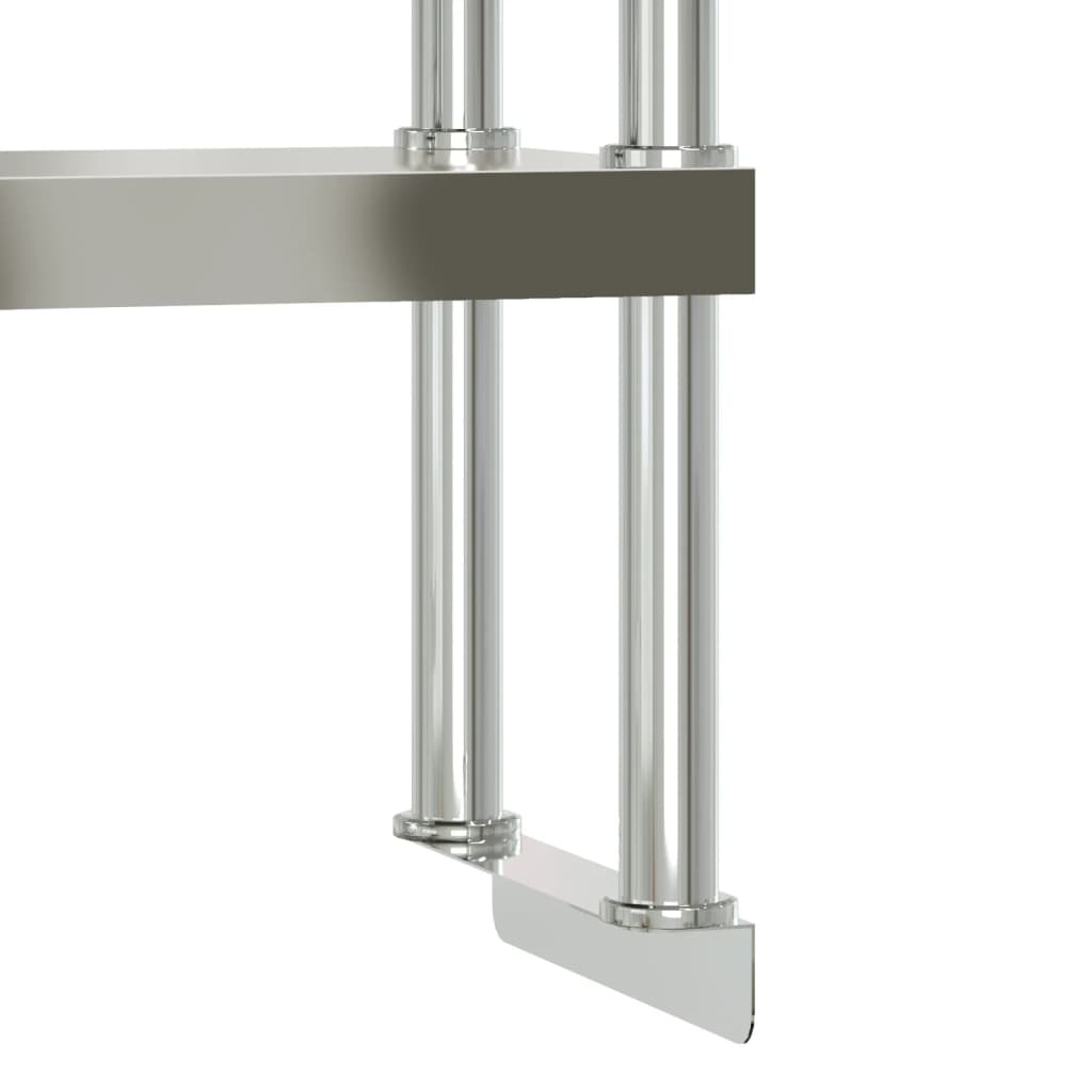 Tavolo Lavoro Cucina con Ripiano 110x55x150 cm Acciaio Inox | homemem39