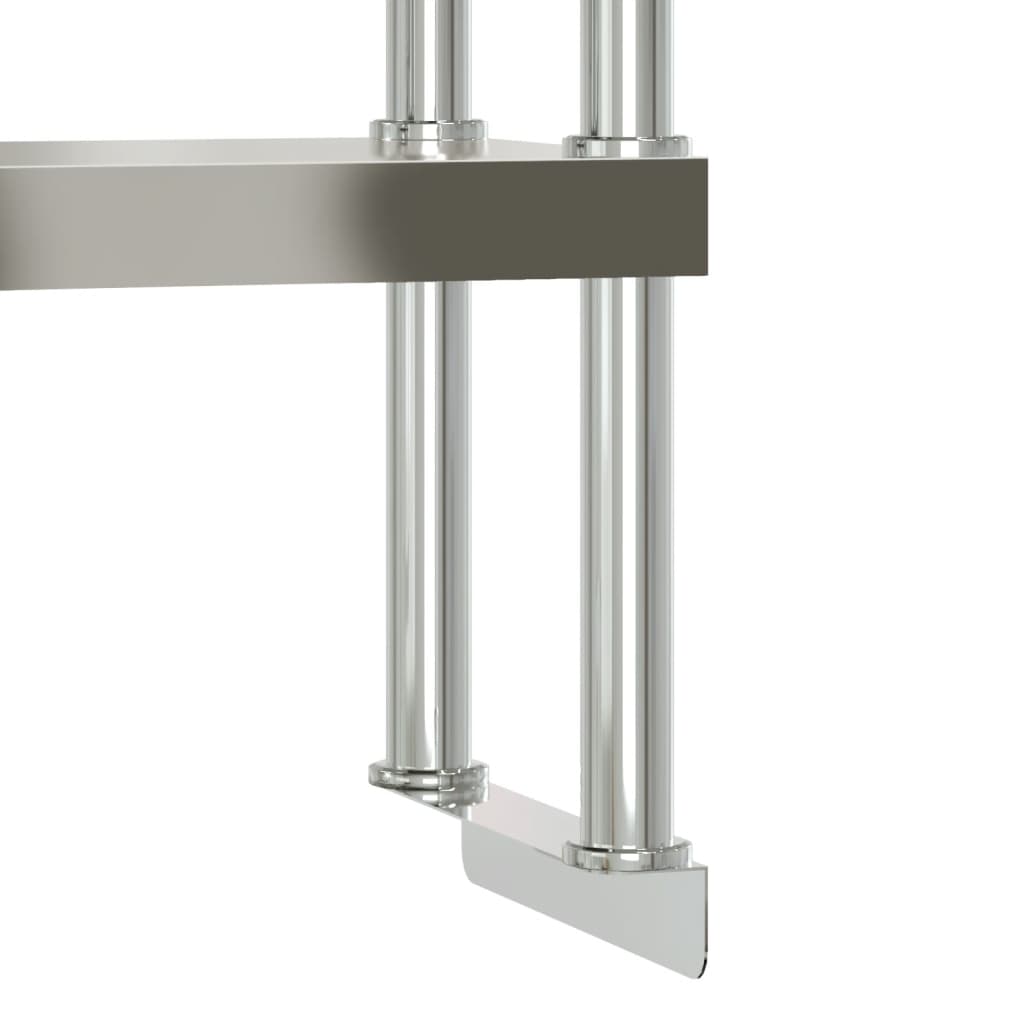 Tavolo Lavoro Cucina con Ripiano 110x55x150 cm Acciaio Inox | homemem39