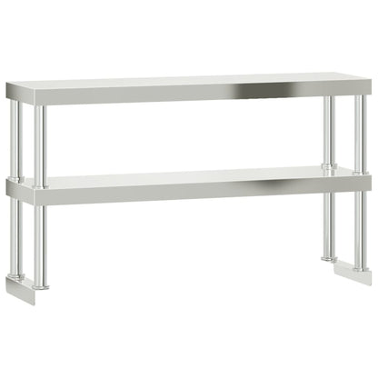 Tavolo Lavoro Cucina con Ripiano 110x55x150 cm Acciaio Inox