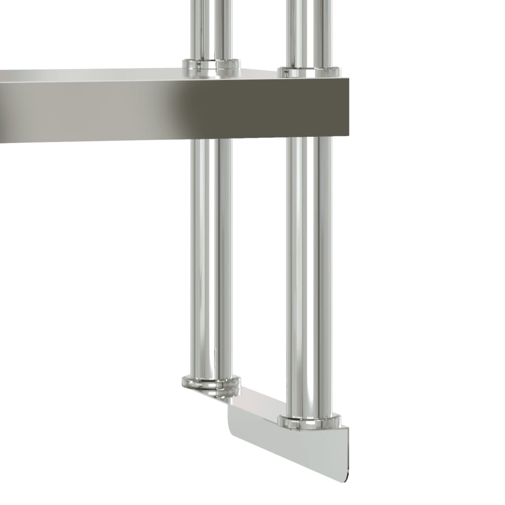 Tavolo Lavoro Cucina con Ripiano 110x55x150 cm Acciaio Inox | homemem39