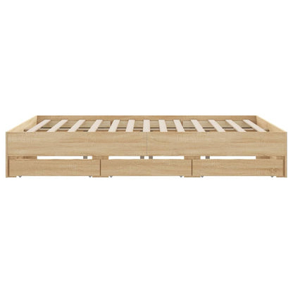 Giroletto Cassetti Rovere Sonoma 200x200 cm Legno Multistrato