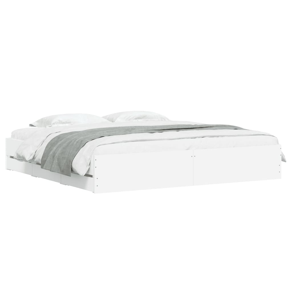 Giroletto con Cassetti Bianco 180x200 cm in Legno Multistrato | homemem39