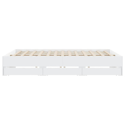 Giroletto con Cassetti Bianco 180x200 cm in Legno Multistrato | homemem39