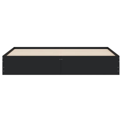 Giroletto con Cassetti Nero 180x200 cm in Legno Multistrato | homemem39