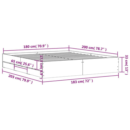 Giroletto Cassetti Rovere Sonoma 180x200 cm Legno Multistrato | homemem39