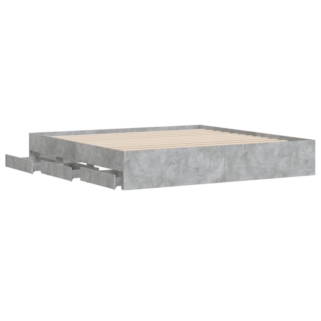 Giroletto Cassetti Grigio Cemento 180x200 cm Legno Multistrato | homemem39