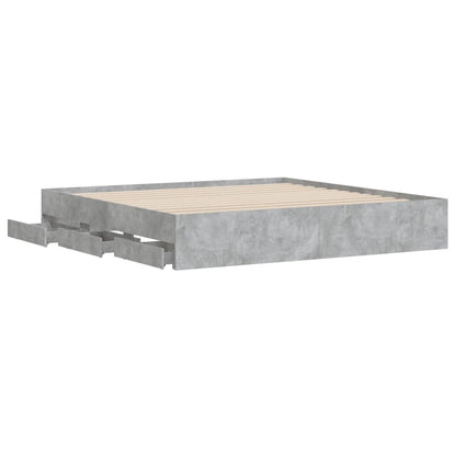Giroletto Cassetti Grigio Cemento 180x200 cm Legno Multistrato | homemem39