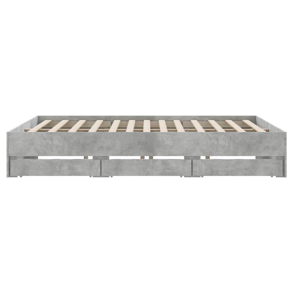 Giroletto Cassetti Grigio Cemento 180x200 cm Legno Multistrato | homemem39