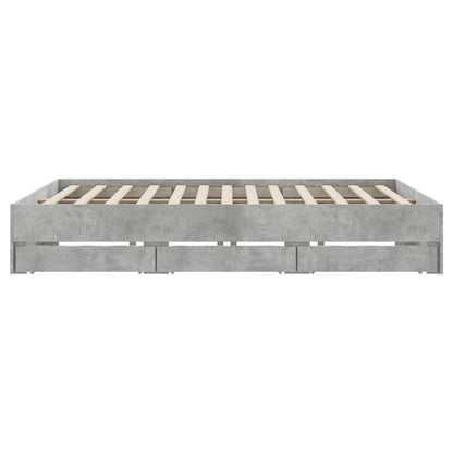 Giroletto Cassetti Grigio Cemento 180x200 cm Legno Multistrato | homemem39