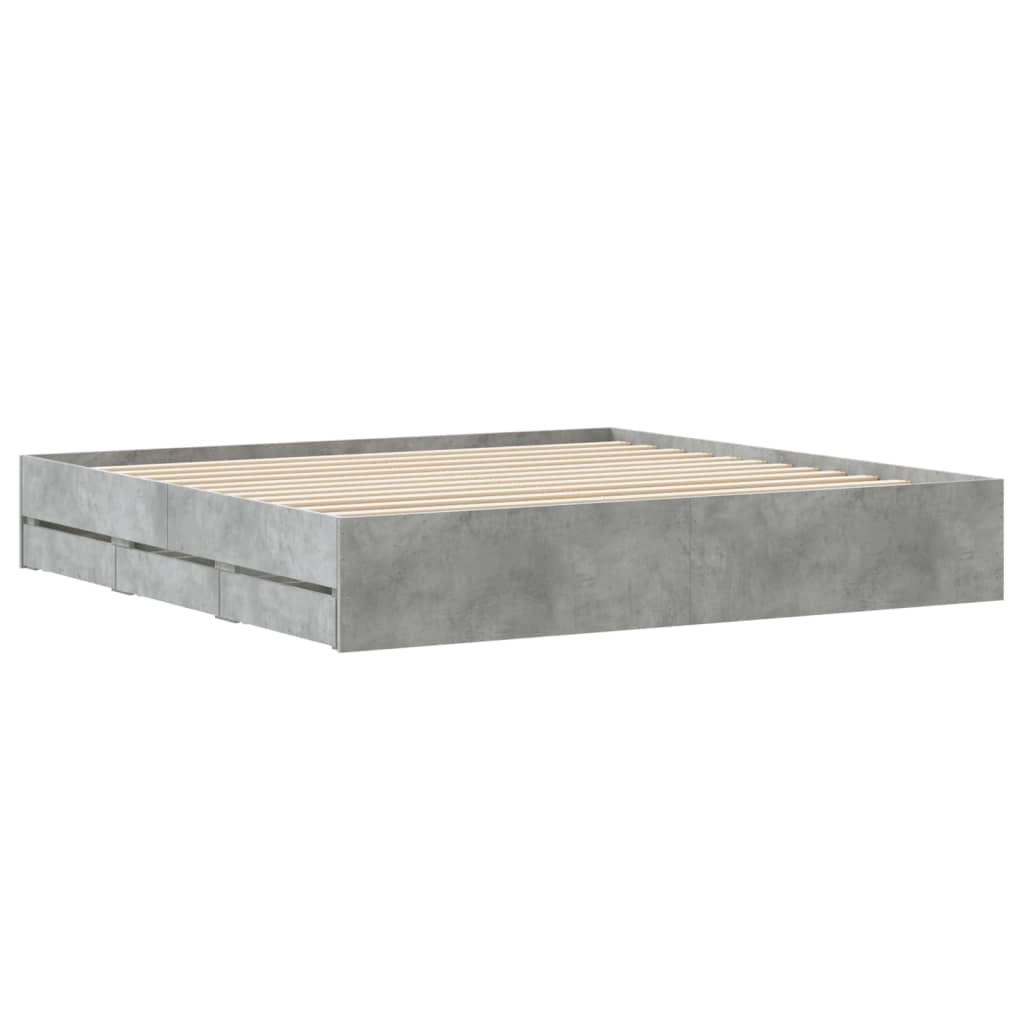 Giroletto Cassetti Grigio Cemento 180x200 cm Legno Multistrato | homemem39