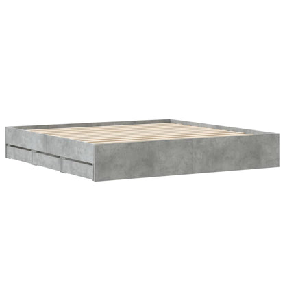Giroletto Cassetti Grigio Cemento 180x200 cm Legno Multistrato | homemem39