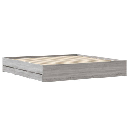 Giroletto Cassetti Grigio Sonoma 180x200 cm Legno Multistrato | homemem39