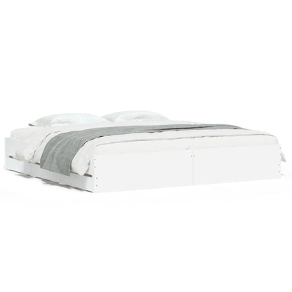Giroletto con Cassetti Bianco 160x200 cm in Legno Multistrato | homemem39
