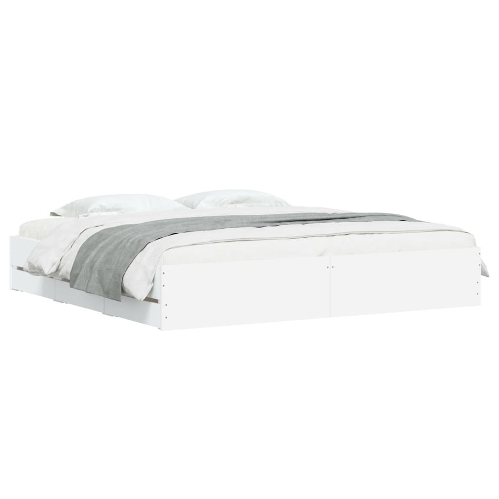 Giroletto con Cassetti Bianco 160x200 cm in Legno Multistrato | homemem39