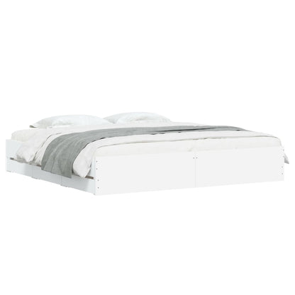 Giroletto con Cassetti Bianco 160x200 cm in Legno Multistrato | homemem39