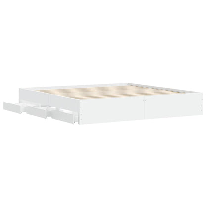 Giroletto con Cassetti Bianco 160x200 cm in Legno Multistrato | homemem39