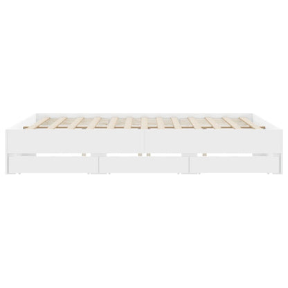 Giroletto con Cassetti Bianco 160x200 cm in Legno Multistrato | homemem39