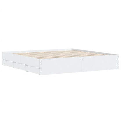 Giroletto con Cassetti Bianco 160x200 cm in Legno Multistrato | homemem39