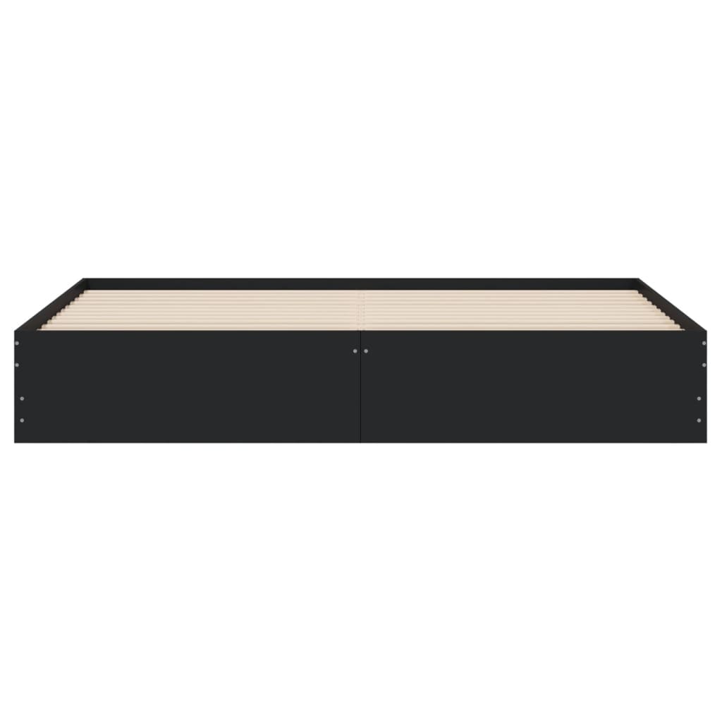 Giroletto con Cassetti Nero 160x200 cm in Legno Multistrato | homemem39