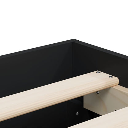 Giroletto con Cassetti Nero 160x200 cm in Legno Multistrato | homemem39