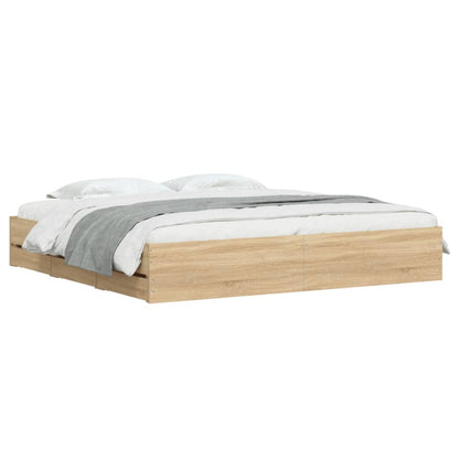 Giroletto Cassetti Rovere Sonoma 160x200 cm Legno Multistrato | homemem39