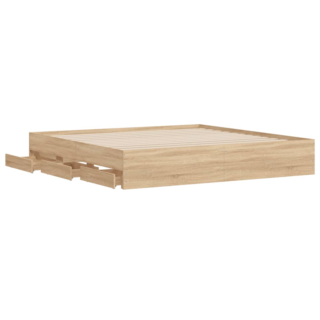 Giroletto Cassetti Rovere Sonoma 160x200 cm Legno Multistrato | homemem39