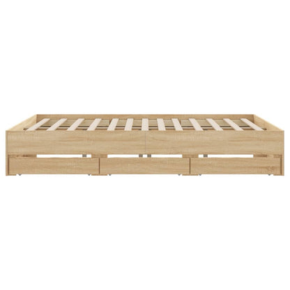 Giroletto Cassetti Rovere Sonoma 160x200 cm Legno Multistrato | homemem39