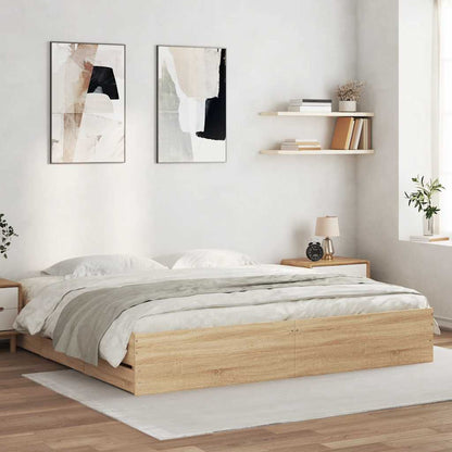 Giroletto Cassetti Rovere Sonoma 160x200 cm Legno Multistrato | homemem39