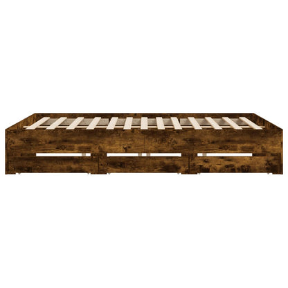Giroletto con Cassetti Rovere Fumo 160x200 cm Legno Multistrato | homemem39