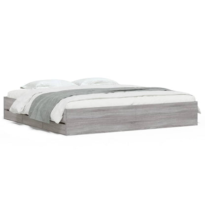 Giroletto Cassetti Grigio Sonoma 160x200 cm Legno Multistrato | homemem39