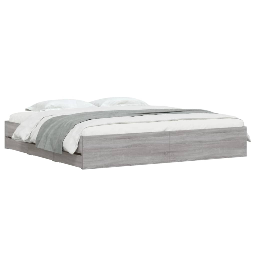 Giroletto Cassetti Grigio Sonoma 160x200 cm Legno Multistrato | homemem39