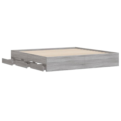 Giroletto Cassetti Grigio Sonoma 160x200 cm Legno Multistrato | homemem39