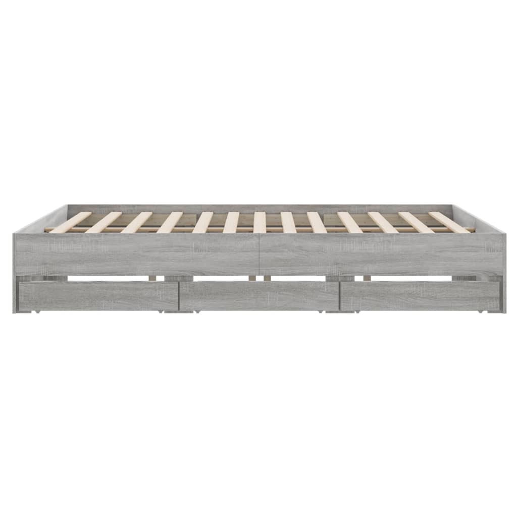 Giroletto Cassetti Grigio Sonoma 160x200 cm Legno Multistrato | homemem39