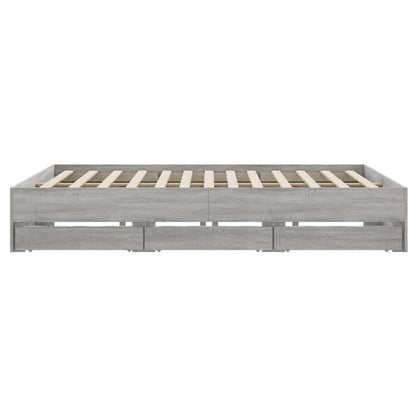 Giroletto Cassetti Grigio Sonoma 160x200 cm Legno Multistrato | homemem39