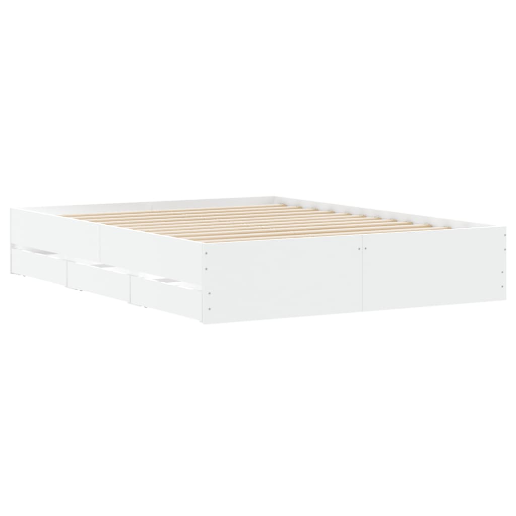 Giroletto con Cassetti Bianco 150x200 cm in Legno Multistrato | homemem39
